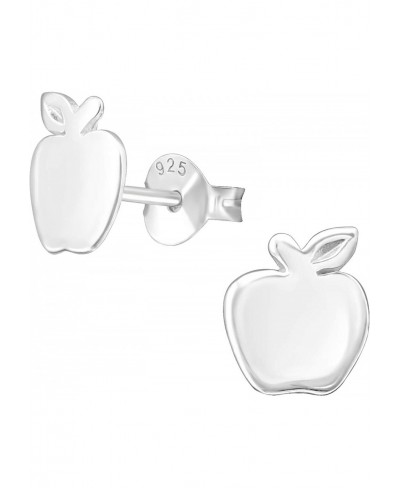 Hypoallergenic 925 Sterling Silver Apple of My Eye Apple Fruit Stud Earrings for Women Apple Earrings for Teacher $17.01 Stud