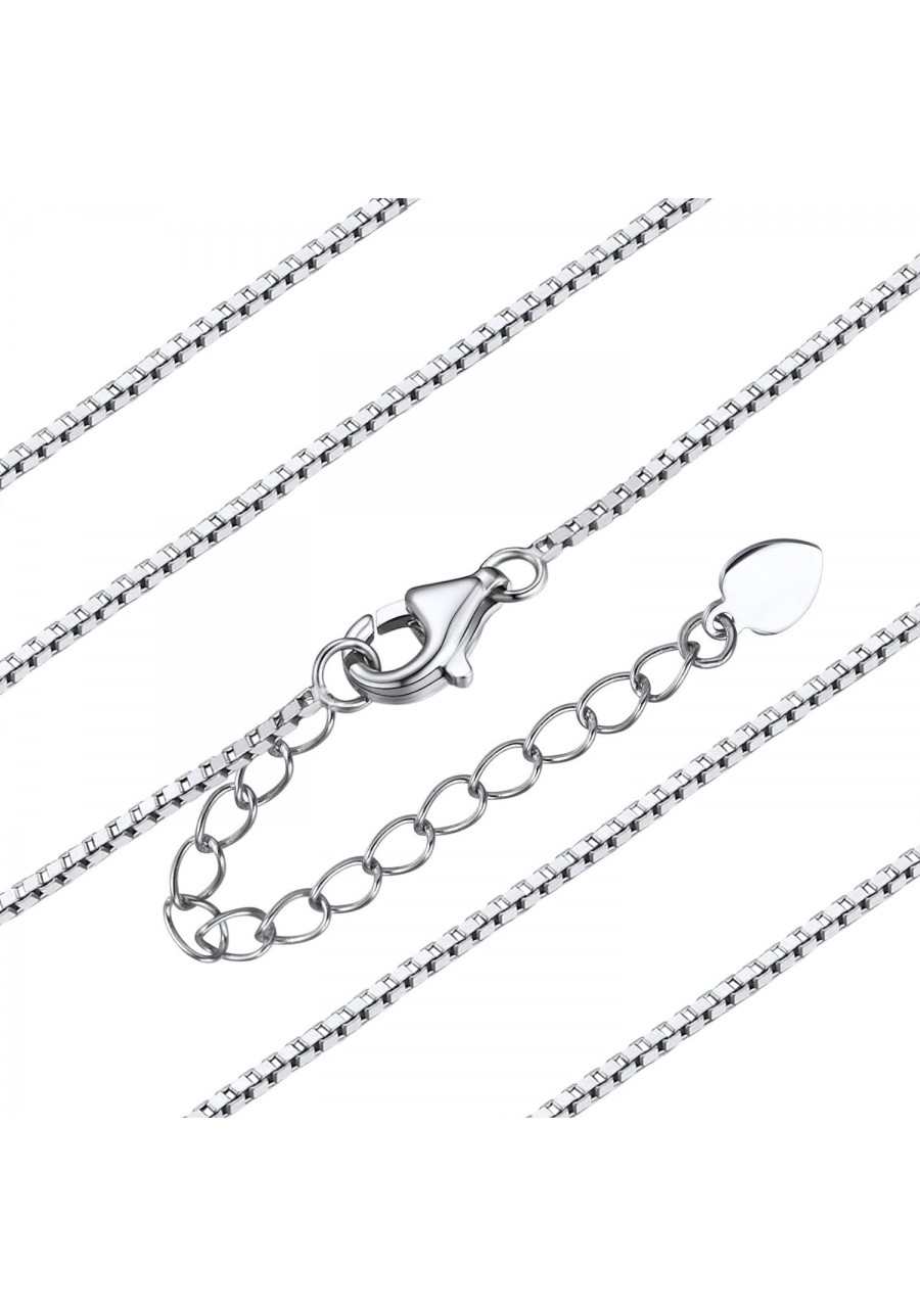 925 Sterling Silver Chain Necklace for Women Girls 1.3-5mm Sturdy Cuban/Figaro/Twisted Rope/Rolo Box Chain 14" 16" 18" 20" 22...