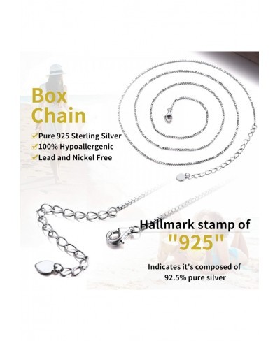 925 Sterling Silver Chain Necklace for Women Girls 1.3-5mm Sturdy Cuban/Figaro/Twisted Rope/Rolo Box Chain 14" 16" 18" 20" 22...