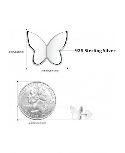 Butterfly Earrings for Women 925 Sterling Silver Stud Earrings jewelry Gift $19.39 Stud