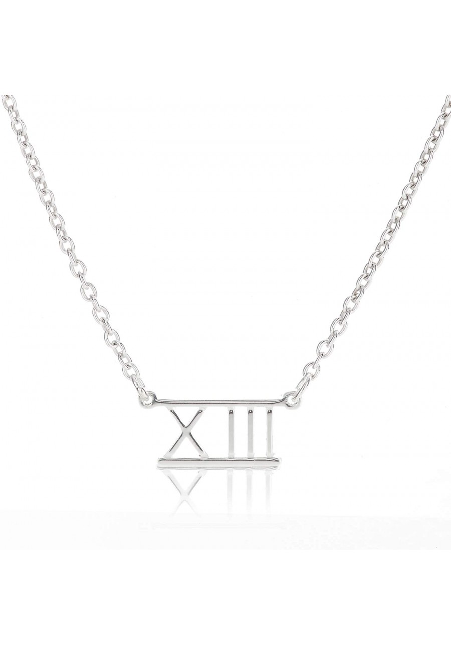 Roman Numeral Birthday Number Bar Necklace $30.06 Strands