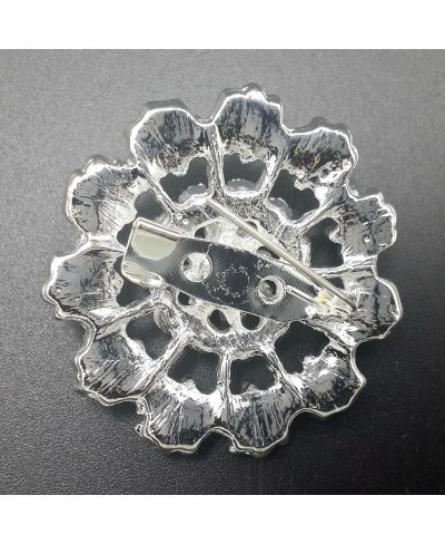 Lot 12pc Clear Rhinestone Crystal Flower Brooches Pins DIY Wedding Bouquet Broaches $15.05 Brooches & Pins