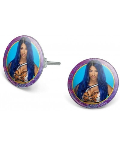 WWE Sasha Banks Legit Boss Novelty Silver Plated Stud Earrings $14.00 Stud