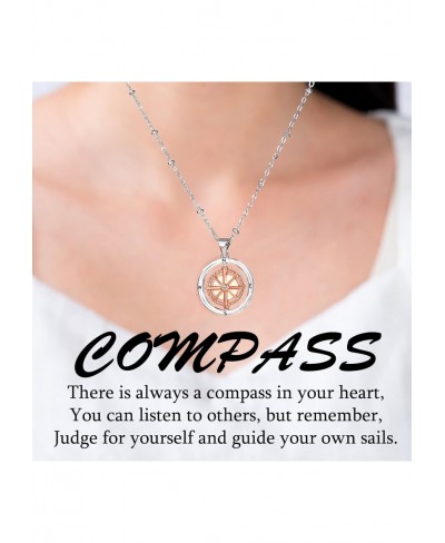 Graduation Gifts for Her 2022 Rotate Compass Necklace for Women Girls Sobriety Gifts for Students Granddaughter Daughter Best...