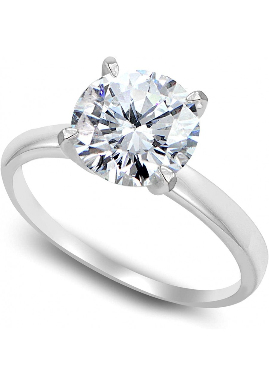 Sterling Silver 3ct Round-Cut Solitaire Cubic Zirconia Engagement CZ Bridal Ring $16.69 Engagement Rings