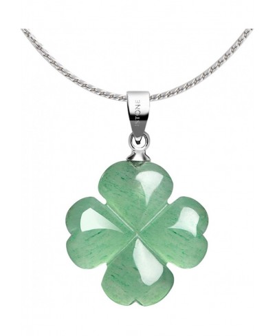 Four Leaf Clover Pendant Necklace Green Aventurine Gemstone Pendant Necklace 18" (Green Aventurine) $27.92 Pendants & Coins