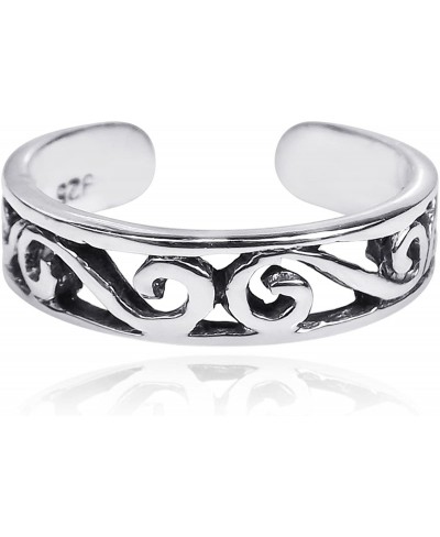 Balinese Celtic Swirls in 925 Sterling Silver Adjustable Band Ring Vintage Unique Accessory $10.95 Toe Rings