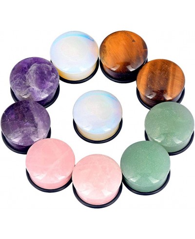 10Pcs Mixed Stone Ear Gauges Plugs with O-Ring Single Flared Tunnels Expander Stretcher Piercing $20.44 Piercing Jewelry