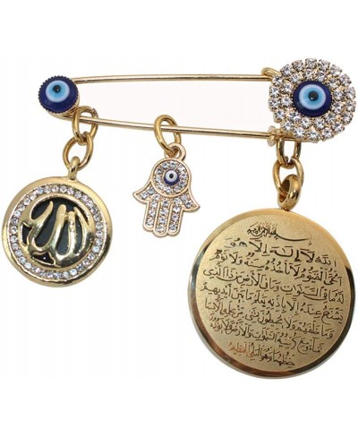 muslim islam AYATUL KURSI Allah Turkish evil eye hamsa hand of fatima Stainless Steel brooch pin $14.30 Brooches & Pins