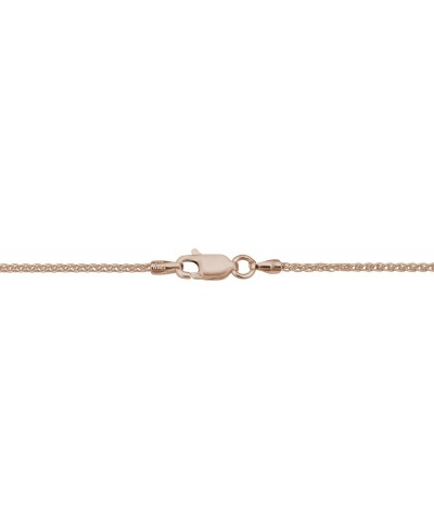 Rose Gold Plated Sterling Silver Round Wheat Chain Necklace (1.5 mm) $18.29 Chains