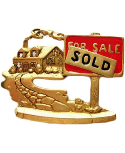 Gold-Plated Relator Real Estate Agent Home House Pin Brooch $20.13 Brooches & Pins