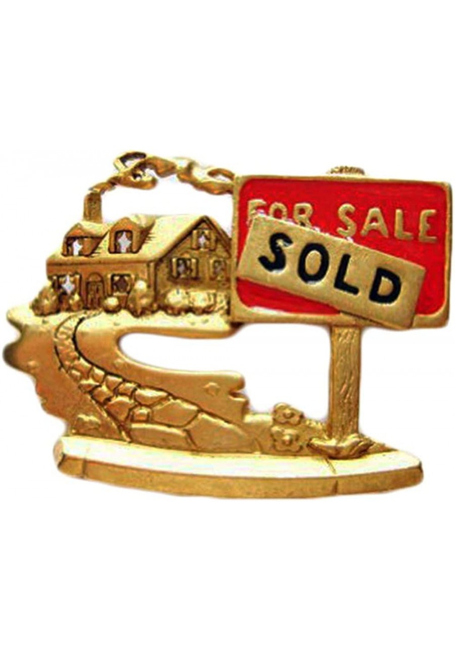 Gold-Plated Relator Real Estate Agent Home House Pin Brooch $20.13 Brooches & Pins