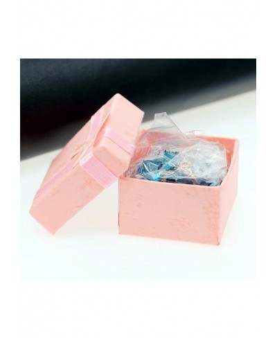 Women Cube Square Blue Glass Crystal Bracelet Rose Gold Plated for Girl Extended Chain GR126 $14.08 Stretch