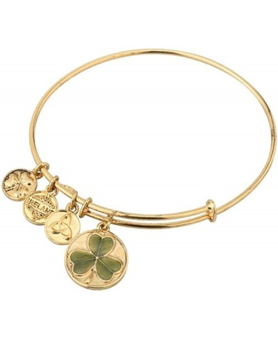 Gold Tone Enamel Shamrock Bangle $16.33 Bangle