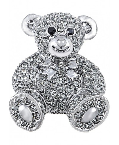 Vintage Inspired Cute Valentine Silver Tone Teddy Bear Stuffed Animal Lapel Brooch Pin $15.78 Brooches & Pins