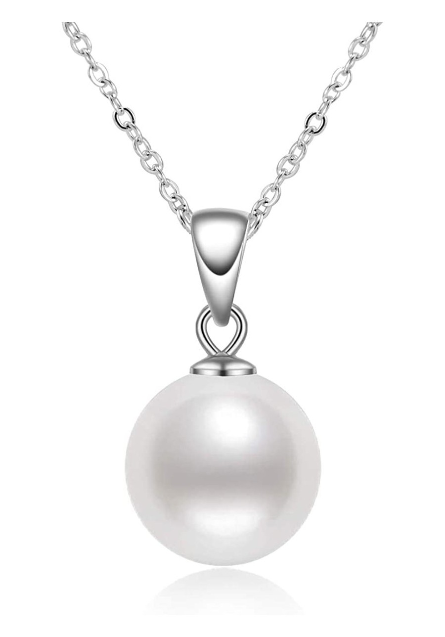 Freshwater Pearl Necklace Single Pearl Drop Pendant Necklace for Women Christmas Gift with Silver 18" Chain(Siz - 9-10mm) $31...