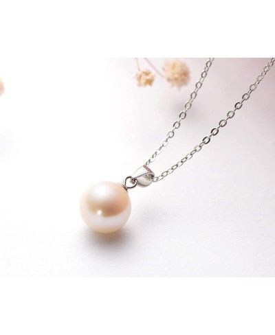 Freshwater Pearl Necklace Single Pearl Drop Pendant Necklace for Women Christmas Gift with Silver 18" Chain(Siz - 9-10mm) $31...