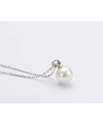 Freshwater Pearl Necklace Single Pearl Drop Pendant Necklace for Women Christmas Gift with Silver 18" Chain(Siz - 9-10mm) $31...