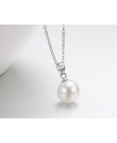 Freshwater Pearl Necklace Single Pearl Drop Pendant Necklace for Women Christmas Gift with Silver 18" Chain(Siz - 9-10mm) $31...