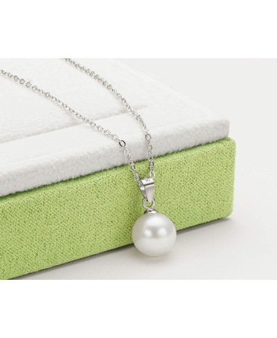 Freshwater Pearl Necklace Single Pearl Drop Pendant Necklace for Women Christmas Gift with Silver 18" Chain(Siz - 9-10mm) $31...