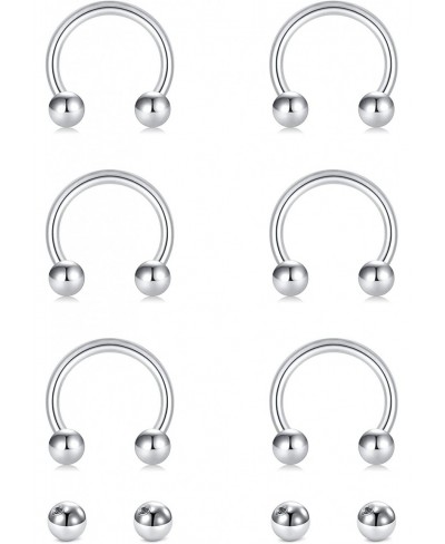 18g Nose Rings Hoops Surgical Steel Septum Rings Piercing Hypoallergenic Hoop Nose Ring Horseshoe Earring Lip Hoop 10mm Nose ...