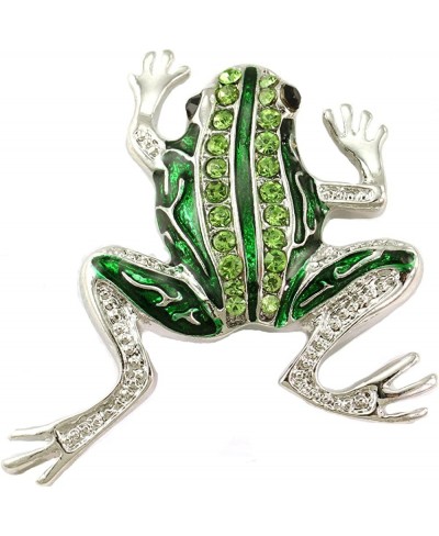 Green Frog Toad Pin Brooch Light Green Rhinestones Animal Jewelry $11.98 Brooches & Pins