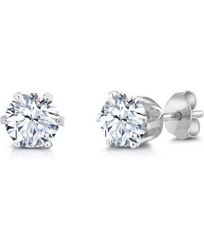 3.00 Ct Cubic Zirconia CZ Round Post With Friction Back Stud Earrings 6MM $9.77 Stud
