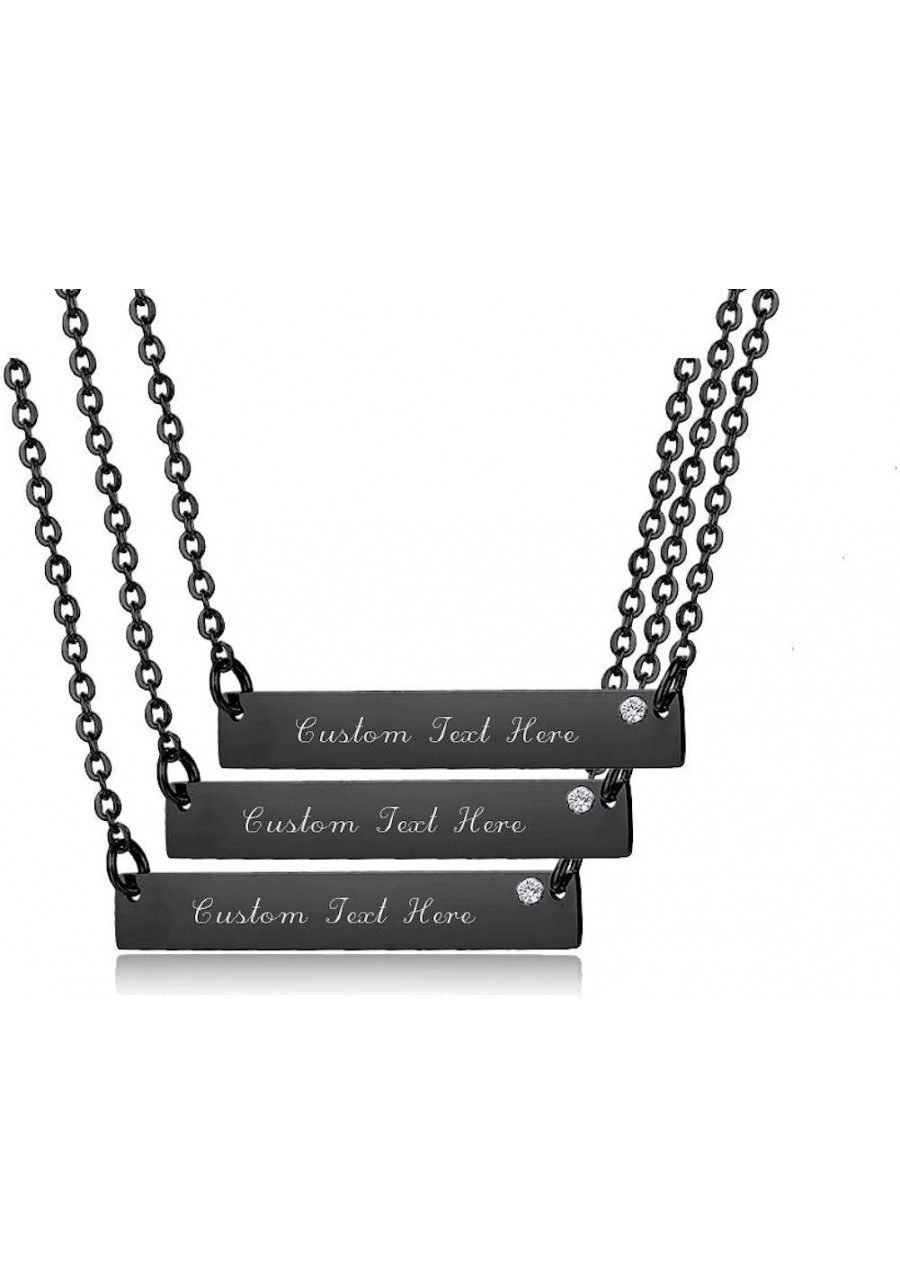 Customize Minimalist Dainty Gold Plated Stainless Steel Rhinestone Crysatl Horizontal Bar Necklace Set $20.83 Jewelry Sets