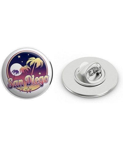 Cool Retro Vintage Beach City Travel Icon - San Diego Round Metal 0.75" Lapel Pin Hat Shirt Pin Tie Tack Pinback $8.03 Brooch...