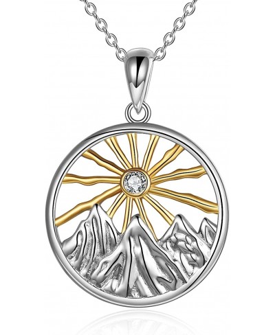 Mountain Necklace Sterling Silver Mountain Pendant Necklace Nature Jewelry Gift for Nature Lovers $33.27 Pendant Necklaces