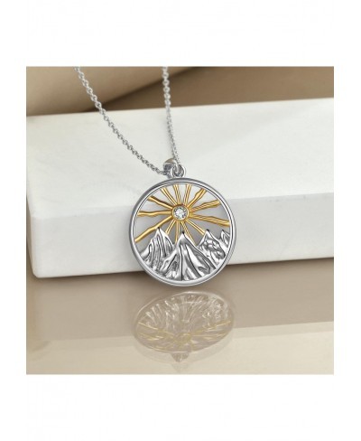 Mountain Necklace Sterling Silver Mountain Pendant Necklace Nature Jewelry Gift for Nature Lovers $33.27 Pendant Necklaces