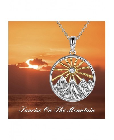 Mountain Necklace Sterling Silver Mountain Pendant Necklace Nature Jewelry Gift for Nature Lovers $33.27 Pendant Necklaces