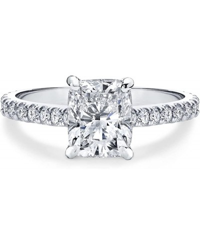 2ct Cushion Cut Cubic Zirconia Engagement Rings for Women Platinum Plated Sterling Silver $27.87 Engagement Rings