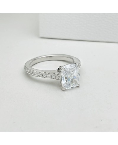 2ct Cushion Cut Cubic Zirconia Engagement Rings for Women Platinum Plated Sterling Silver $27.87 Engagement Rings