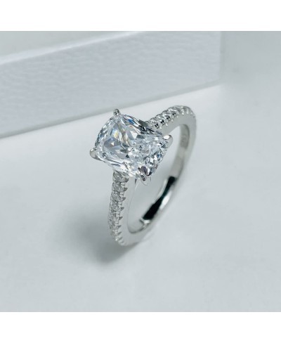 2ct Cushion Cut Cubic Zirconia Engagement Rings for Women Platinum Plated Sterling Silver $27.87 Engagement Rings