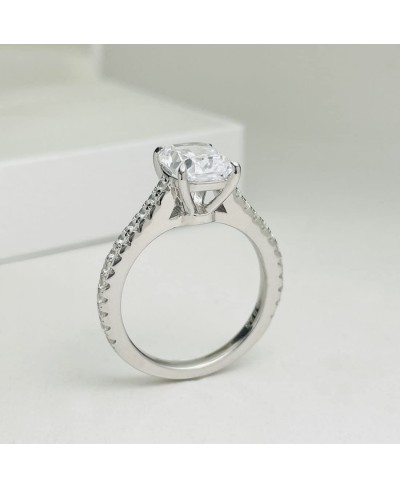 2ct Cushion Cut Cubic Zirconia Engagement Rings for Women Platinum Plated Sterling Silver $27.87 Engagement Rings