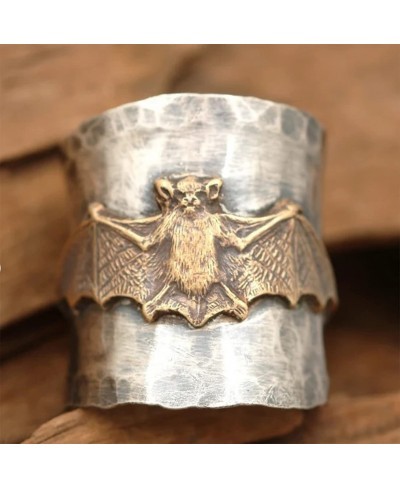 S925 Sterling Silver Bat Wide Bands Ring for Women Girls Animal Thumb Index Finger Ring Boho Ring Jewelry Gift $15.39 Bands