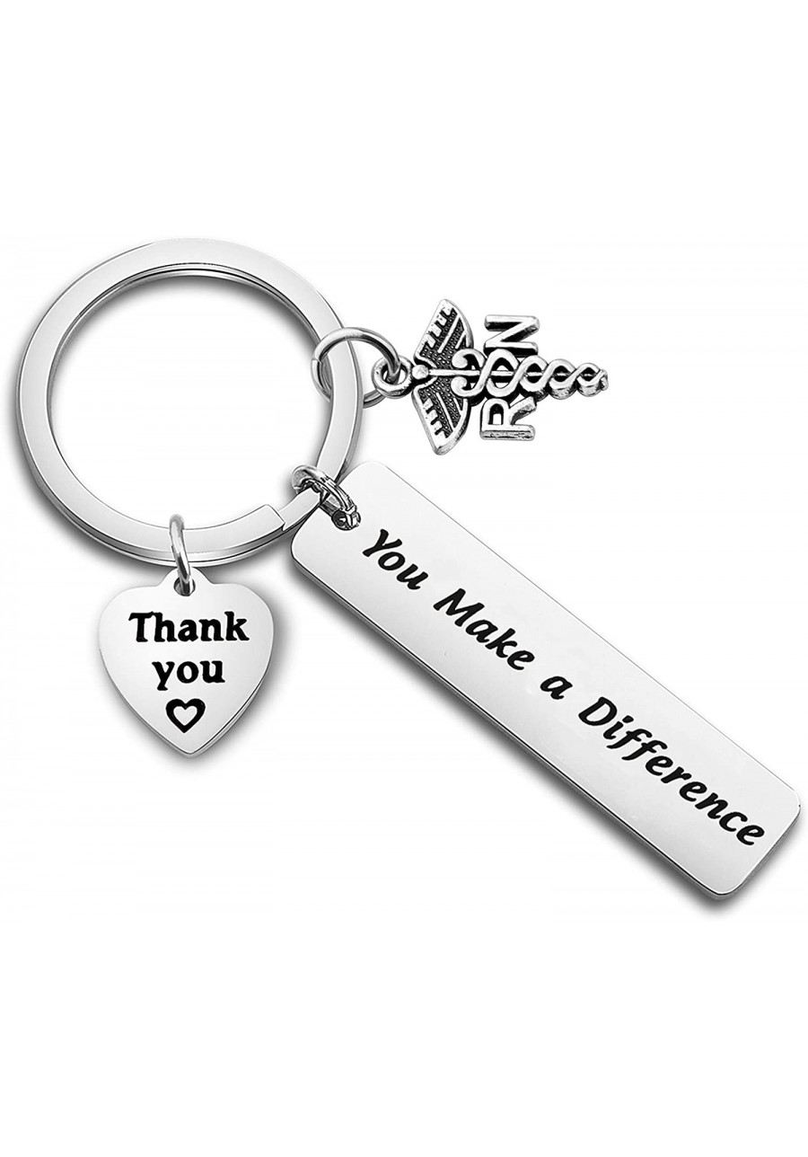 Registered Nurse Gifts You Make a Difference Keychain RN Thank You Gift Medical Graduation Gift $7.29 Pendants & Coins