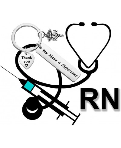 Registered Nurse Gifts You Make a Difference Keychain RN Thank You Gift Medical Graduation Gift $7.29 Pendants & Coins