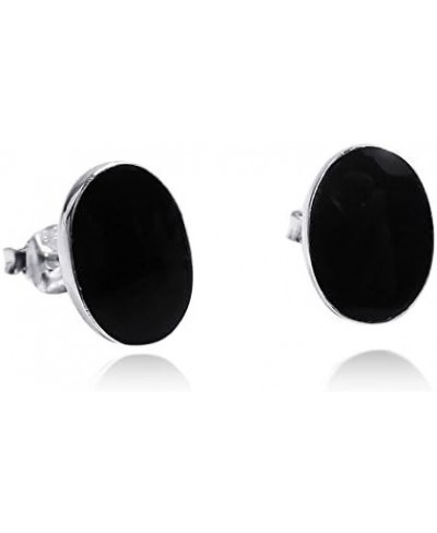 Simply Boho Oval Black Onyx Sterling Silver Stud Earrings Stud Earrings for Women Sterling Silver Stud Earrings Earrings Jewe...