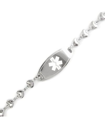 Pre-Engraved & Customizable Juvenile Arthritis ID Medical Alert Bracelet 6mm Heart Chain (White) $44.88 Identification