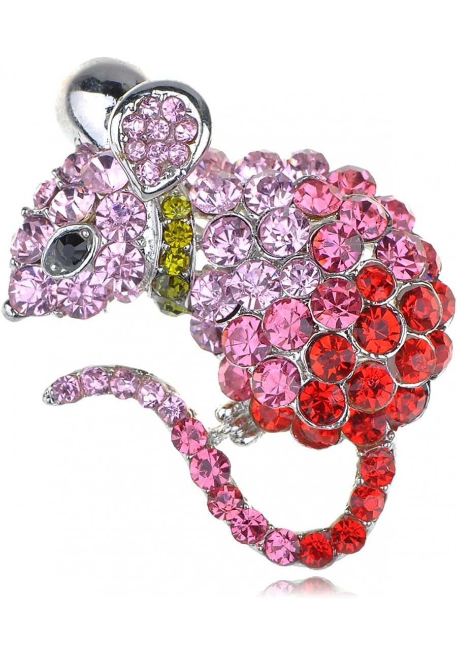 Cute Mouse Rat Pet Silvery Tone Ombre Rhinestone Crystal Animal Critter Pin Brooch $15.38 Brooches & Pins