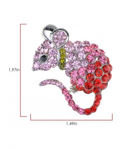 Cute Mouse Rat Pet Silvery Tone Ombre Rhinestone Crystal Animal Critter Pin Brooch $15.38 Brooches & Pins