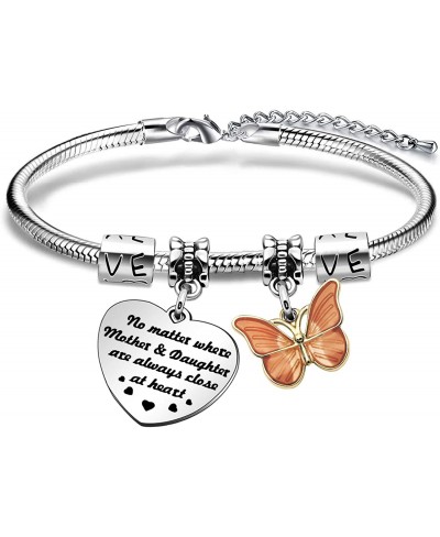 Women Bangle Mom Daughter Matching Bracelets Butterfly Distance Family Love Gift Christmas Birthday Jewelry $10.04 Bangle