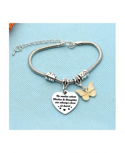 Women Bangle Mom Daughter Matching Bracelets Butterfly Distance Family Love Gift Christmas Birthday Jewelry $10.04 Bangle