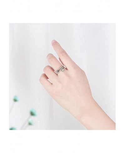 925 Sterling Silver Women'S Ring Hollow Adjustable Ring Vintage Zircon Black Ring $15.35 Statement