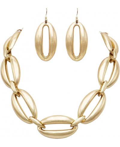 Women's Stunning Chunky Oblong Link Chain Toggle Clasp Necklace Earrings Set 17"-22" with 5" Extender $31.89 Jewelry Sets