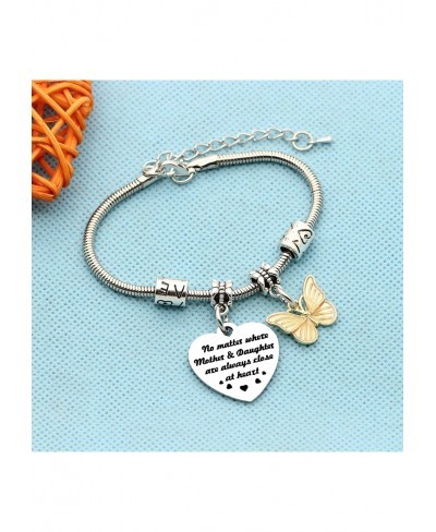 Women Bangle Mom Daughter Matching Bracelets Butterfly Distance Family Love Gift Christmas Birthday Jewelry $10.04 Bangle