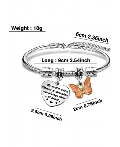 Women Bangle Mom Daughter Matching Bracelets Butterfly Distance Family Love Gift Christmas Birthday Jewelry $10.04 Bangle