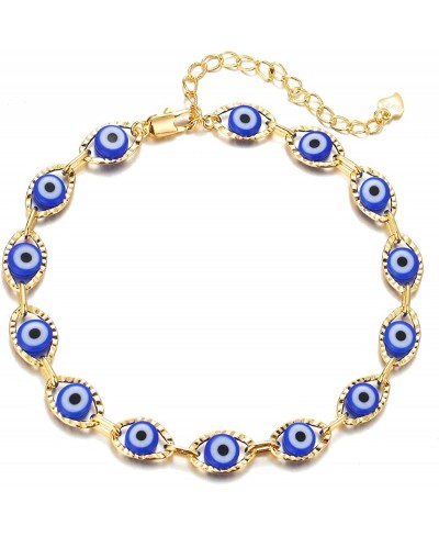 Evil Eye Anklet 14K Gold Evil Eye Anklet Bracelets for Women Dainty Ojo Luck Anklet $12.87 Anklets